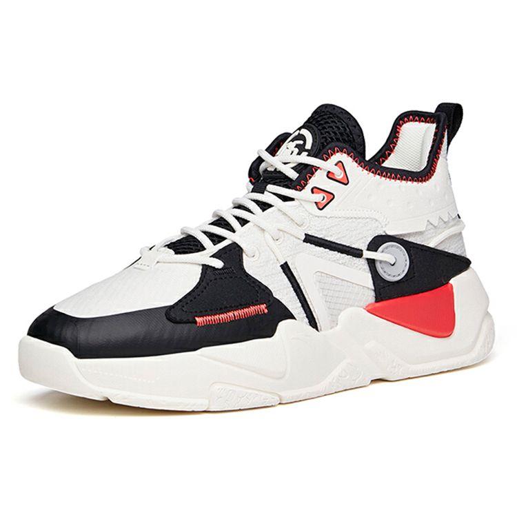 Anta Lifestyle Series Reject Mediocrity Spliced Casual Low-Top Sneakers Men Sneakers Black White Red 112138084-2