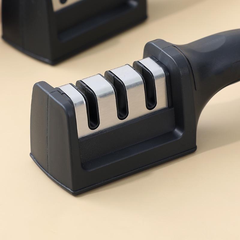 Four-Stage Multifunctional Knife Sharpener with Stone Rod for Household Use