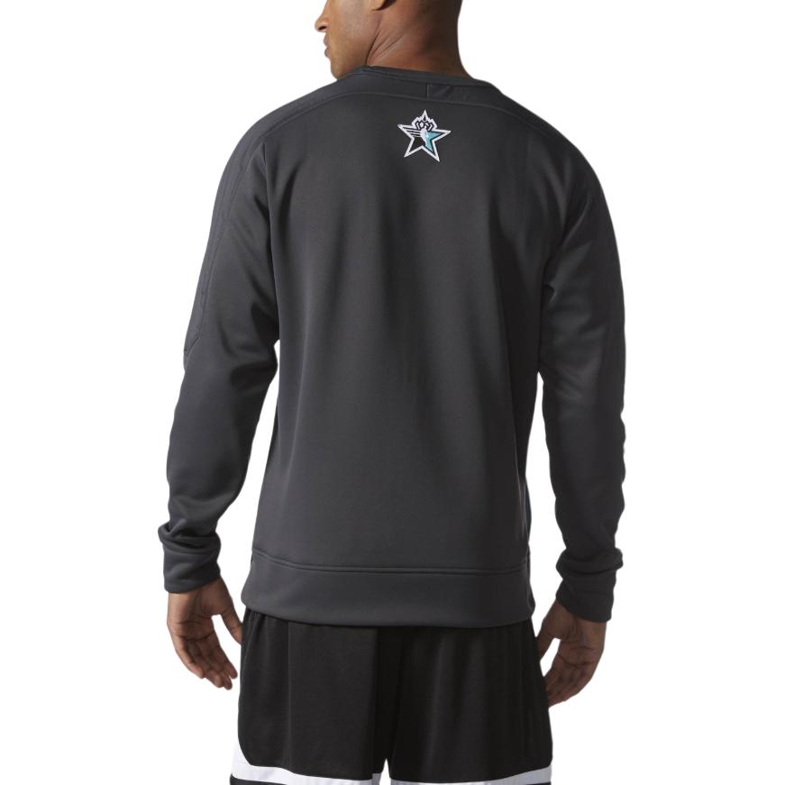 Adidas X NBA Collaboration AS PO Crew Logo Round Neck Pullover Versatile Long Sleeve Sweatshirt Men sweatshirt Black AZ5914