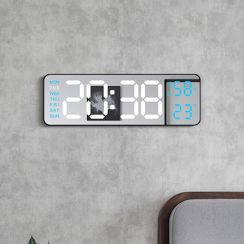 Electronic Clock Simple Multi-function Clock Rectangular Large Font Alarm Clock Can Be Hung or Stand Up Watch 6657