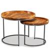 VidaXL Ensemble de tables d'appoint 2 pcs Bois de manguier massif