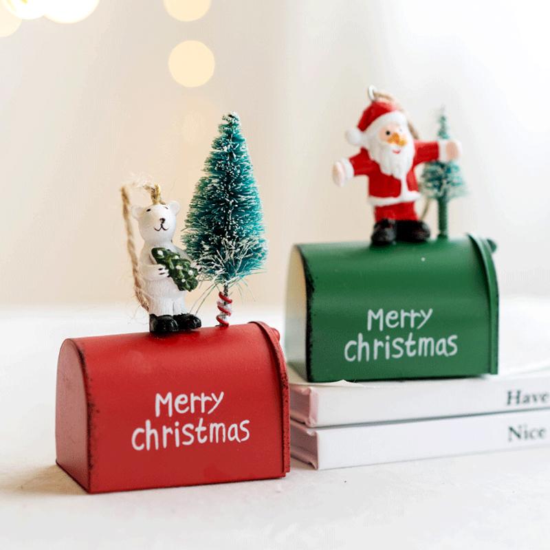 

1 шт прочные подарки подвесные украшения для дома рождественские почтовые ящики подвески железные