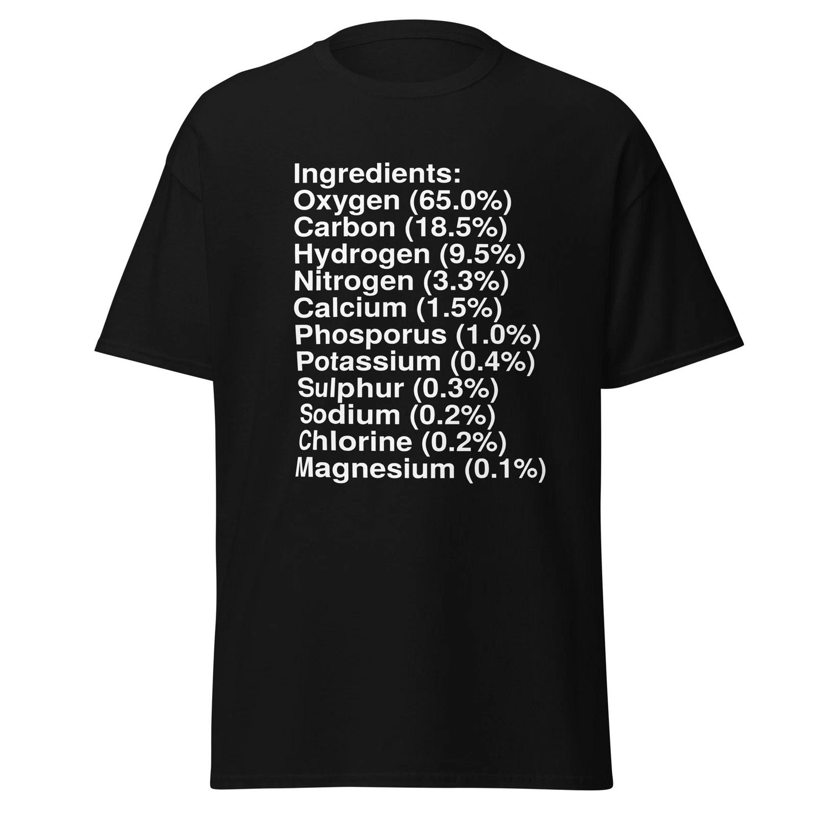 Human Ingedients - Funny Biology Science T-Shirt Gift, Unisex S