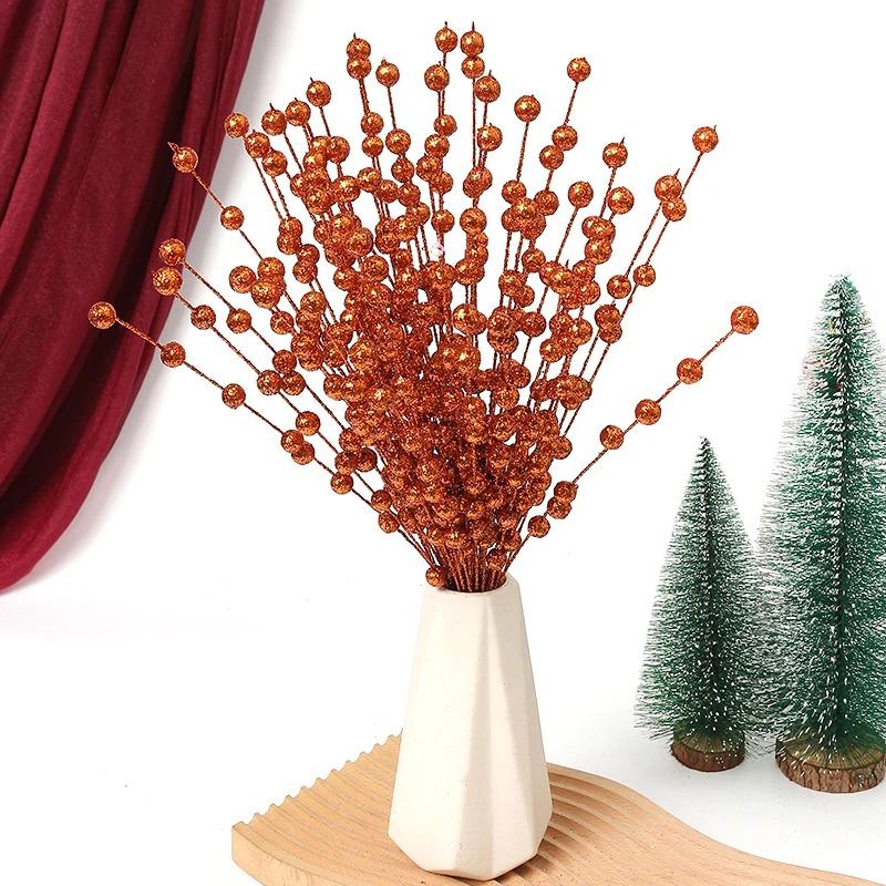 40cm Christmas Decoration Artificial Flowers Glitter Berry Xmas Tree Ornaments for Home Decor Navidad New Year Party Supplies