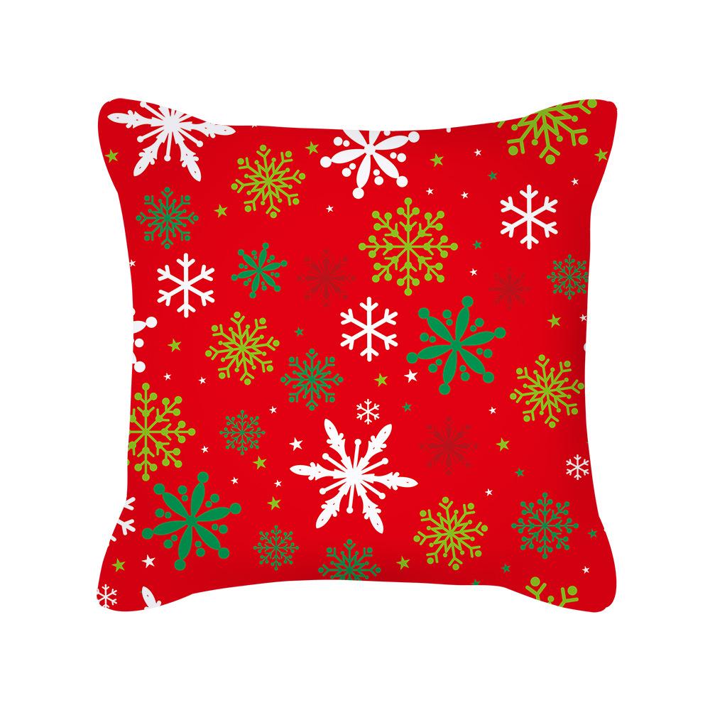 Cartoon Christmas Pillow Case Holiday Gift Letter Snowman Red and Green Pillow