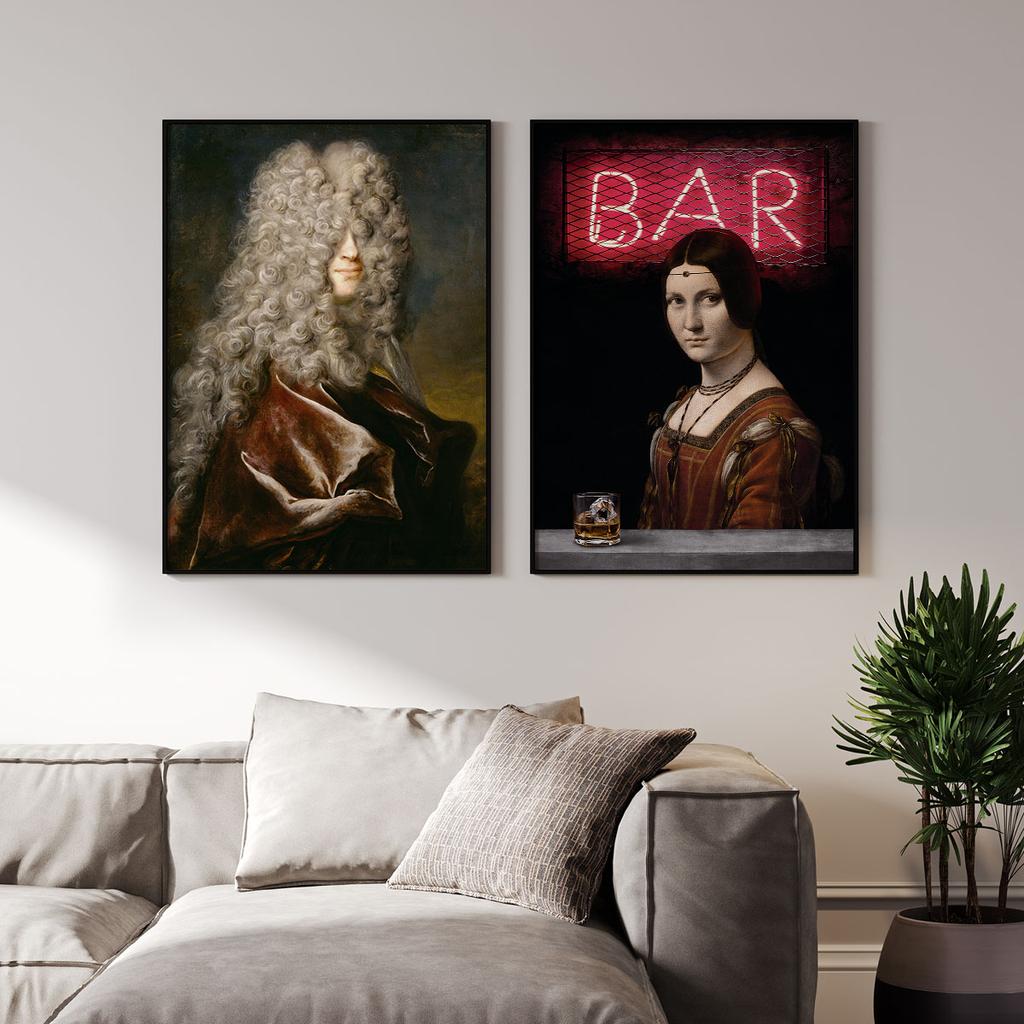 Set of Two Posters Portraits Painting