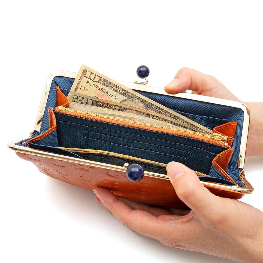 Essence of Poison OSANPO Series Long Wallet with Clasp Cowhide Women's Closure, Leather, DES-3504 (Pink)