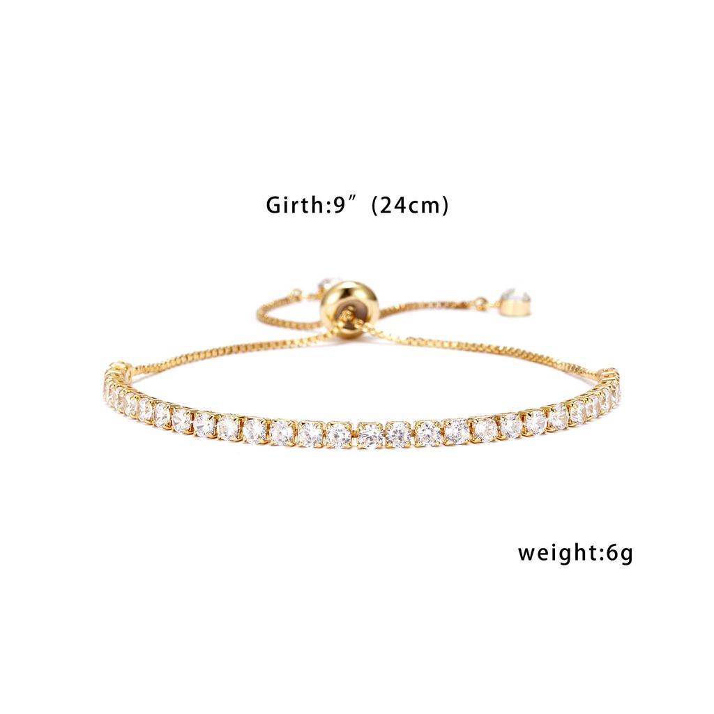 Sparkling Zircon Tennis Bracelets for Women Fashionable Crystal Chain Hand Bracelet Trend Party Engagement Wedding Charm Jewelry