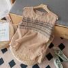 Womens Linen Cotton Embroidered Blouse Casual Sleeveless Geometric Print Tank Top