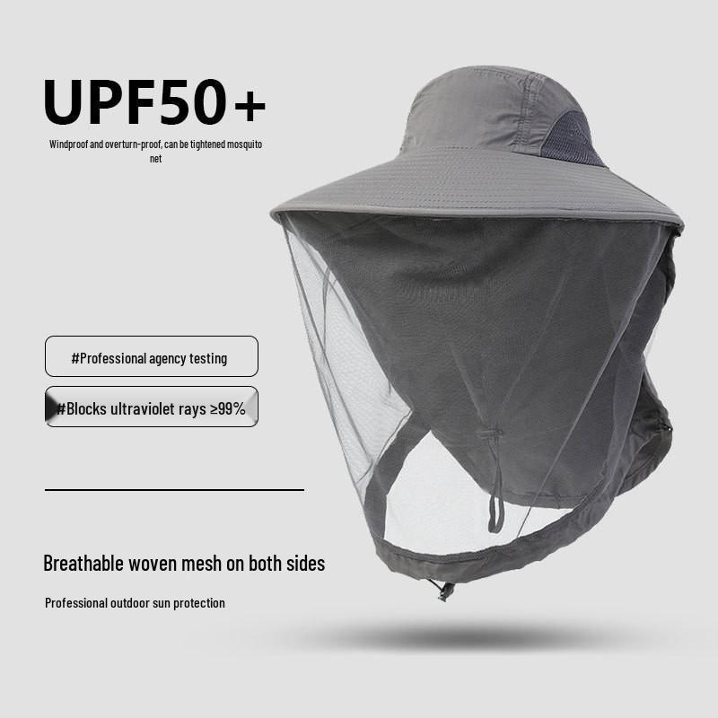 Unisex Sommer Sonnenhut: Moskitosicheres Netz, Schnelltrocknend, Wasserdicht, Ideal zum Angeln und Klettern
