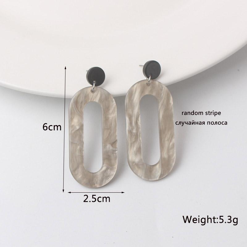 Gray Color Vintage Dangle Earrings for Women Gradient Resin Acrylic Statement Drop Earrings European&American Ear Accessories