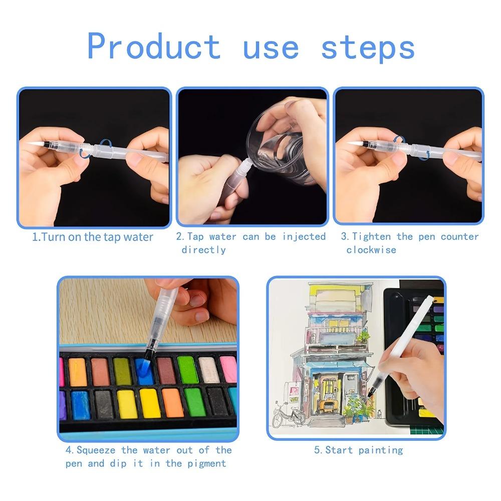 Easy To Use Refillable Paint Brush Water Pen Soft Watercolor Brush Ink Pen Artist