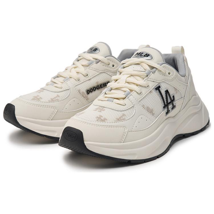 MLB Fast Ball Classic Monogram 24SS Los Angeles Dodgers Vintage Low Top Casual Shoes Unisex Milk White 3ARNFSB4N-07CRS