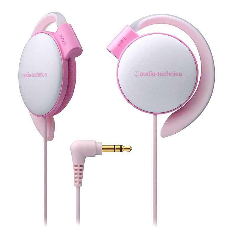 

audio technica ATH-EQ500 LPK headphone wired ear hook ear fit light pink