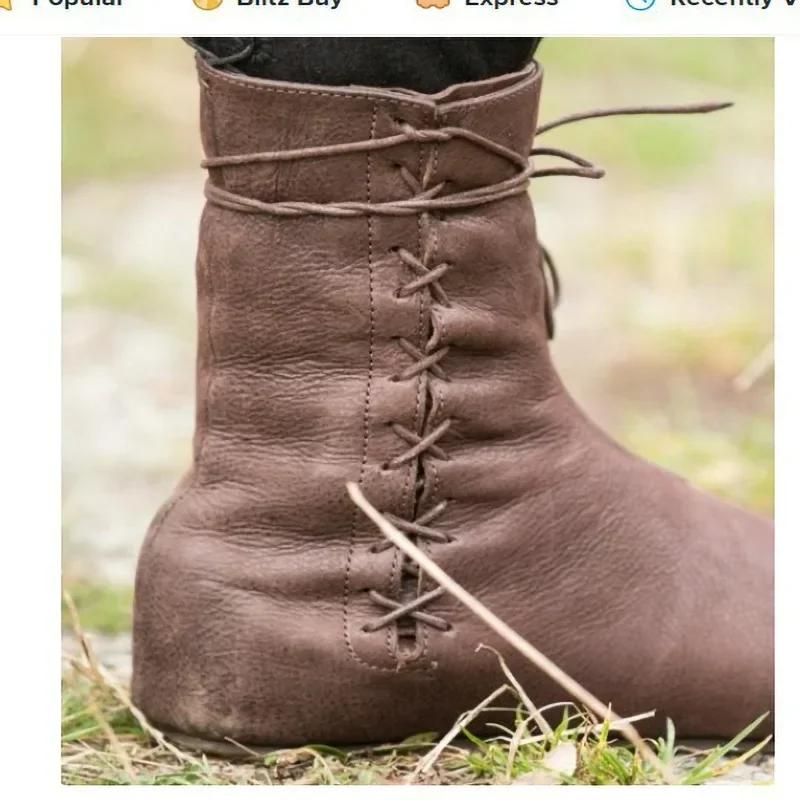 Cosplay Medieval Unisex Victoria Renaissance Boots Shoes Retro Knight Hunter Prince Halloween Carnival Pirate Costumes Props