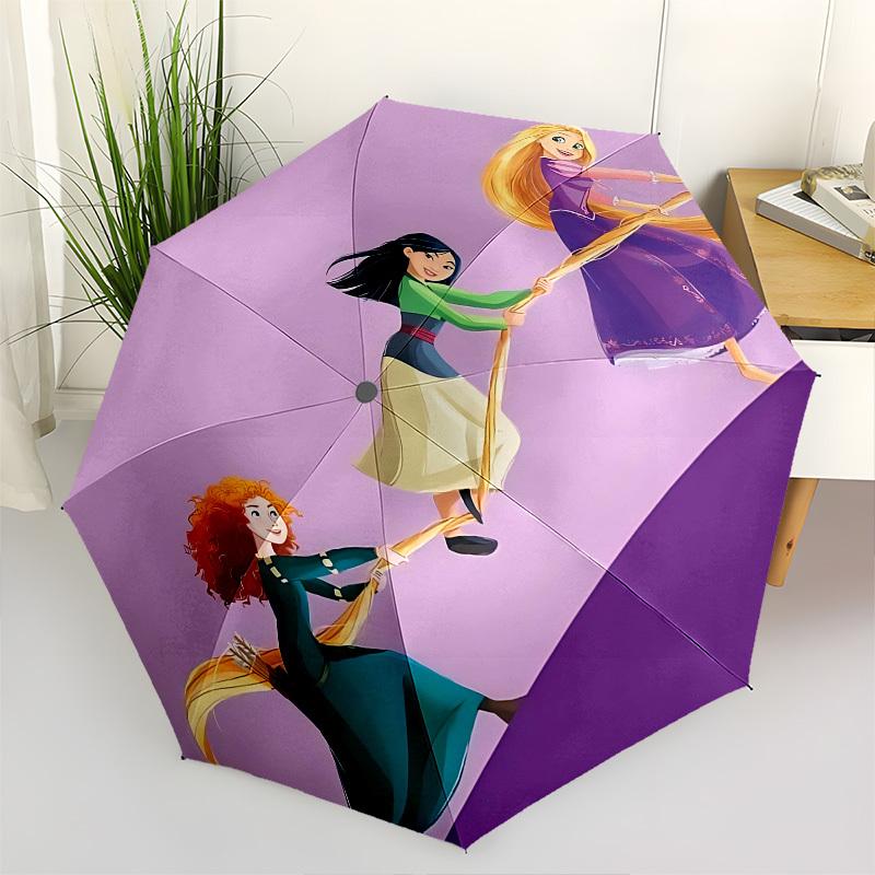 

Princesses, Rope Themed Automatic Opening and Closing Umbrella, Brightly Colored 8-rib Portable Umbrella, Suitable for Men and Women