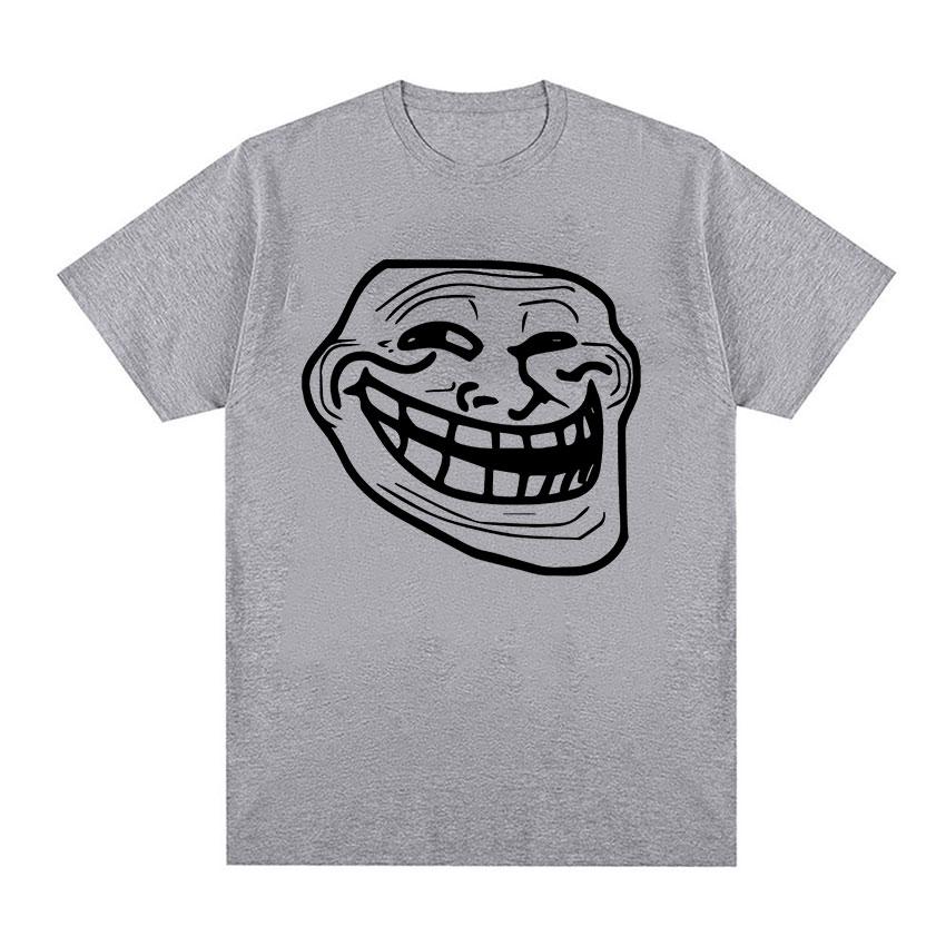 2025 Verão Troll Face Memes Homem Zangado Problema Meme Engraçado Masculino Feminino Moda Retro Harajuku 100% Algodão Puro Camiseta Estampada