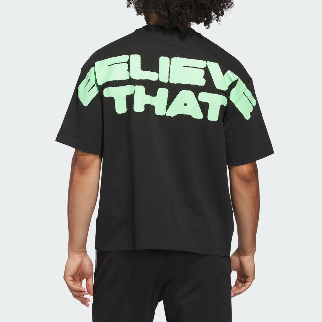 Adidas X Anthony Edwards Collaboration Believe That Edwards Series Loose Fit Crew Neck Short Sleeve T-Shirt Men Tops JZ1147