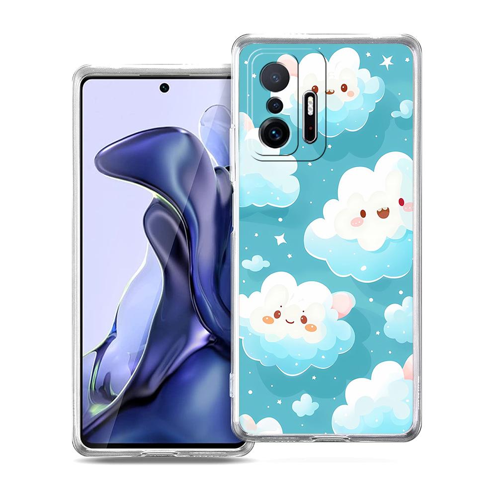 Transparent Phone Case for Xiaomi Mi 14 13 12 11 Ultra 13T 12T 11T Poco X3 NFC F3 F6 Pro Lite 5G Soft TPU Shell Cute Cloud Bags