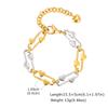 Vnox Charm Chain Bracelets For Women Statement Jewelry Gifts To Lovers Stainless Steel 18K Gold Plated Metal Bracelet