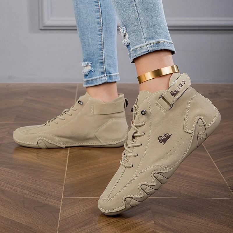 High Top Boots Men  Summer Simple Trendy Versatile Daily Use Short Boots Outdoor Travel Soft Soled Handmade Casual Fun Shoes