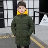 Big Boys Jacket Autumn Winter Thicken Warm Teenager Kids Jackets Fashion Long Style Zipper Hooded Boys Coat