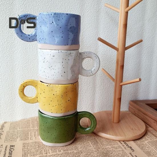 Keramisk kaffekrus 280 ml Unik uregelmessig varmebestandig allsidig drikkebeholder Slitebestandig latte te melkelskerkrus for hjemmekontorbar