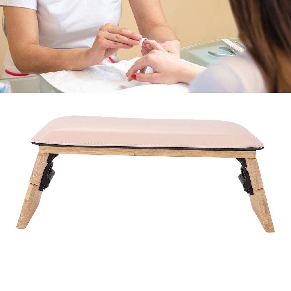 Foldable PU Leather Nail Hand Rest 3   Heights Nail Arm Rest for Nail Tech Salon Home Use Pink