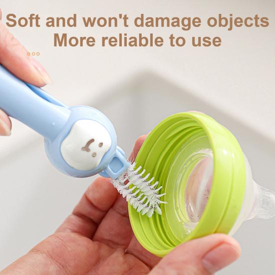 1/2Pcs 6-in-1 Water Bottle Cleaning Brush Food-Grade Bristles Multifunctional Bottles Straws Cups Mugs Scrubber Travel-Friendly Cleaning Tool