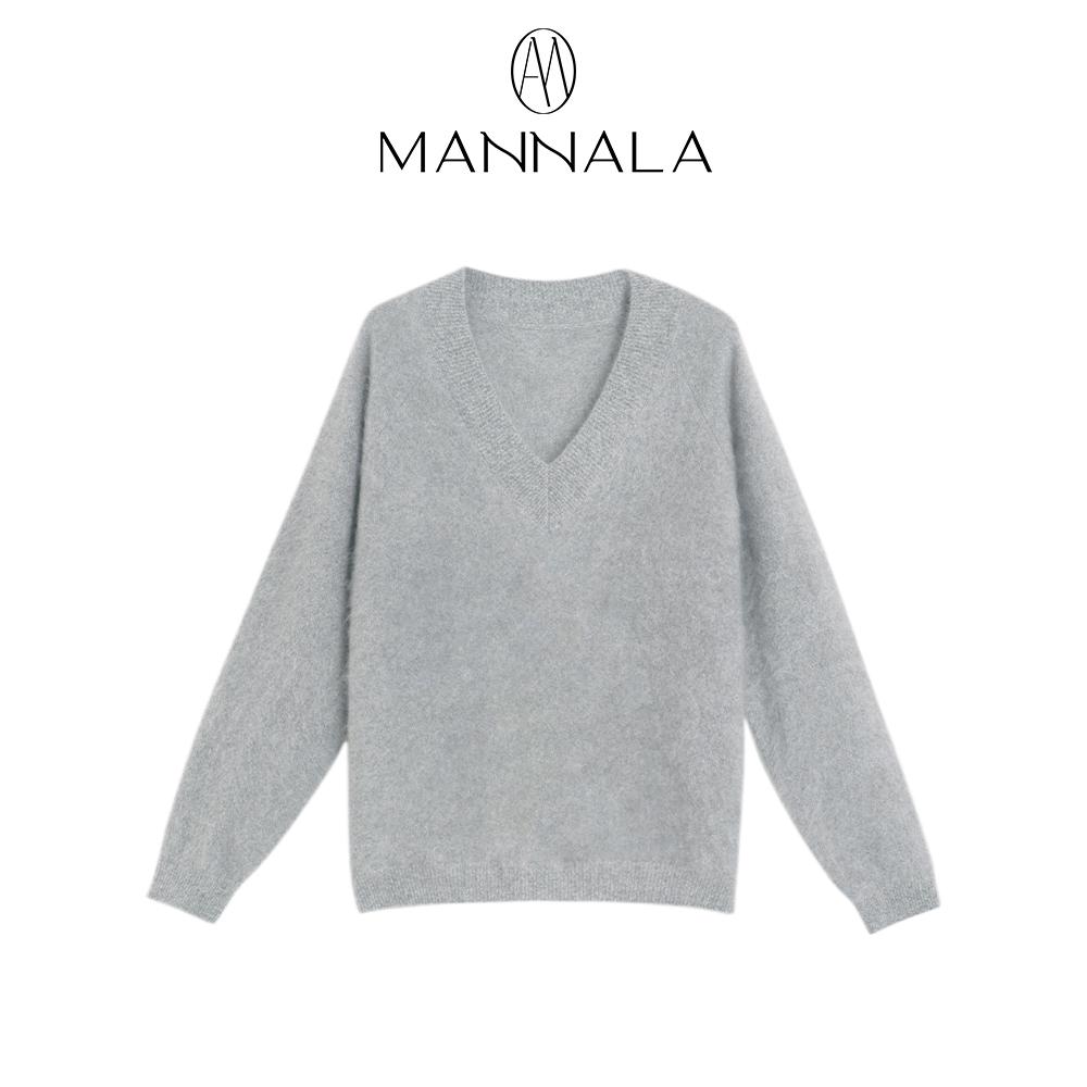 Classic Round Neck Cashmere Sweater - Autumn/Winter, Short, Brushed Wool, Flocked, Simple Design.