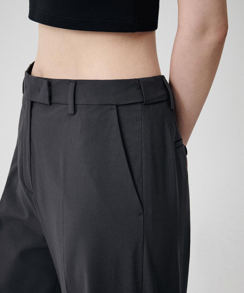 MUSINSA STANDARD WOMAN [Cooltandard] Women'S Wide Hidden Banding Slacks [Gray]