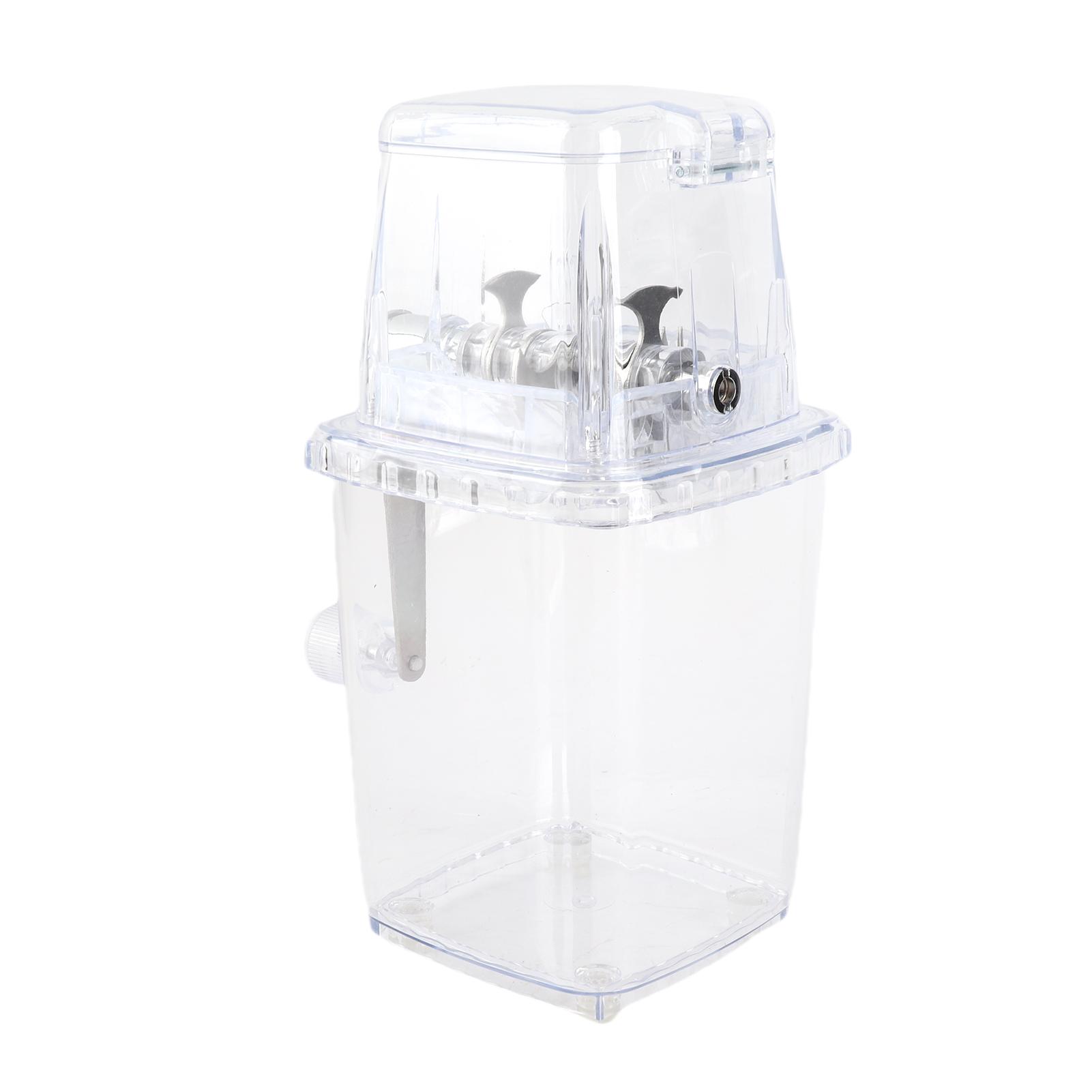 

Hand Ice Crusher Machine for Home Use with Stainless Steel Blades Manual Hand Crank Ice Breaker No BPA Transparent with suction cups белый