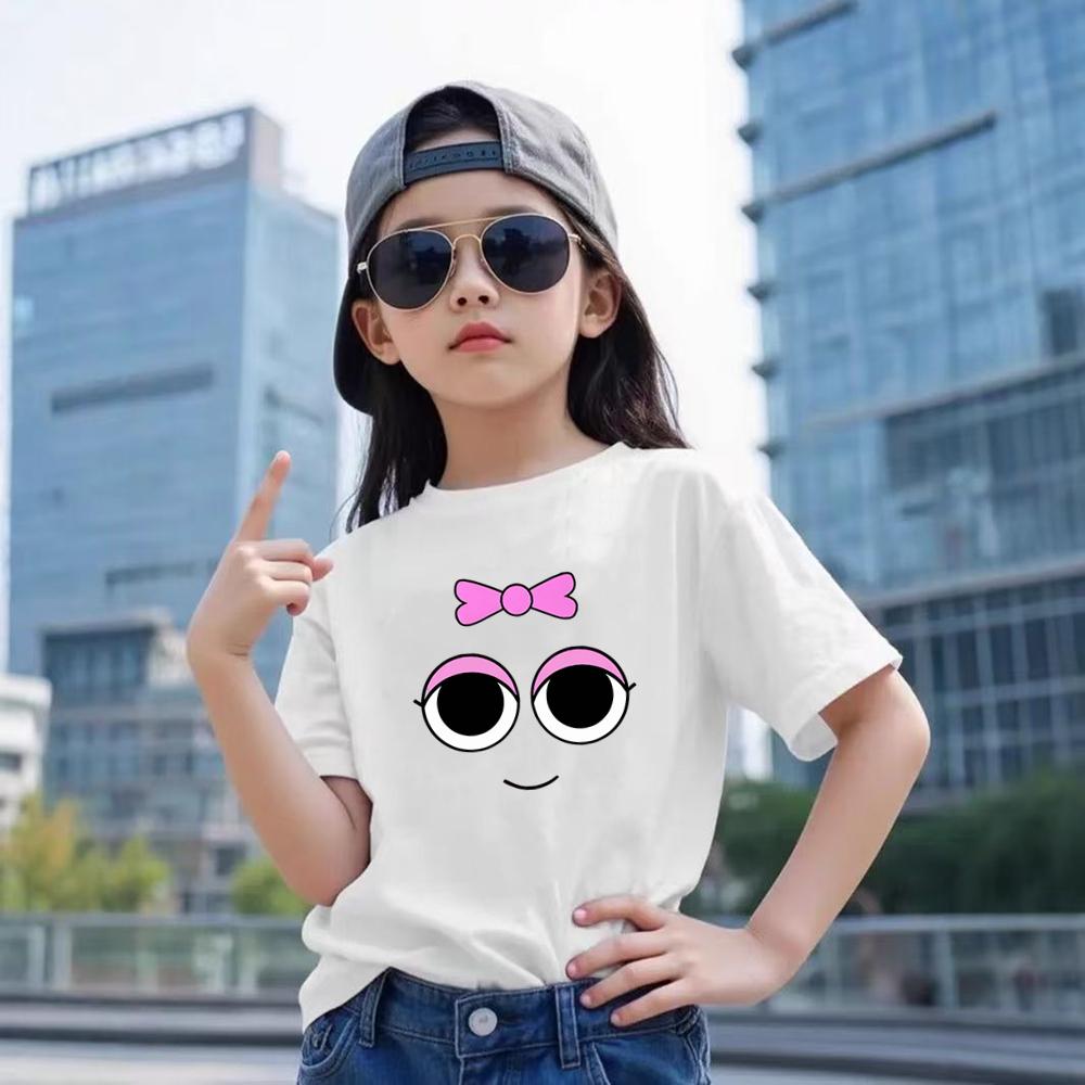 Summer Boys Girls Age 3-12 Tee+Shorts Suit Children Short Sleeve T-Shirts Child Casual Pink Black Clothes Sprunki Graphics