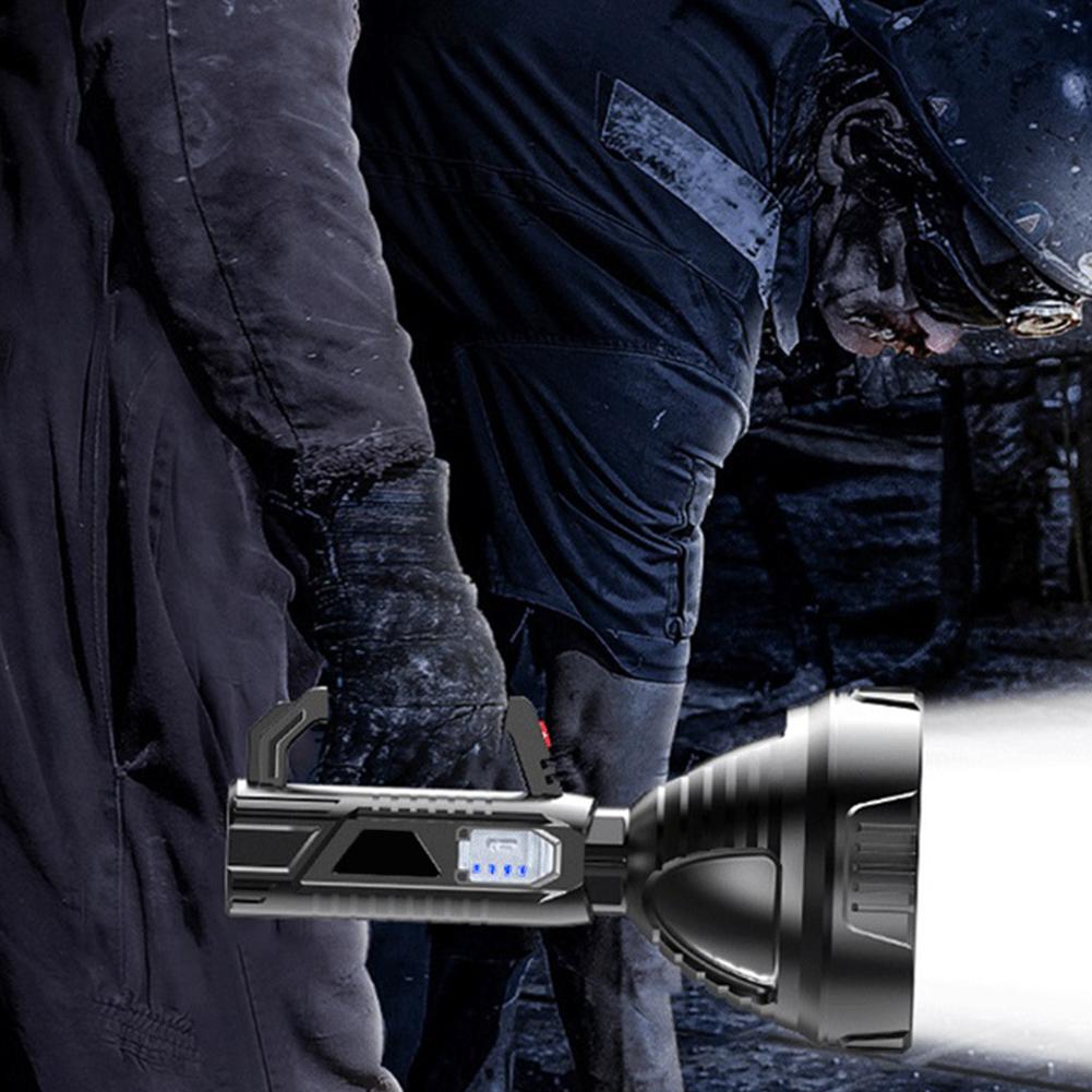 3 Modes Flashlight Portable Handheld Spotlight USB Rechargeable Life Waterproof for Hiking Fishing Emergency LED Camping Lamp