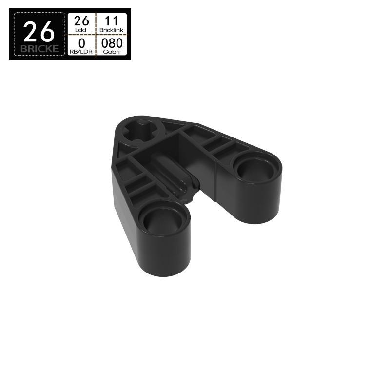 BRICKE 58177 Triangle Connector Axle/Pin Hole, Compatible with LEGO Parts MOC Accessories 50g (~35pcs) чёрный