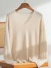Early Autumn Retro V-neck Hollow Pure Cashmere Women's Pullover - Korean Soft Casual Knit Long Sleeve Sweater