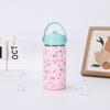Wide Mouth Thermal Stainless Steel Water Cup Cartoon Handle Straw Tumblers Water Bottle for Outdoors