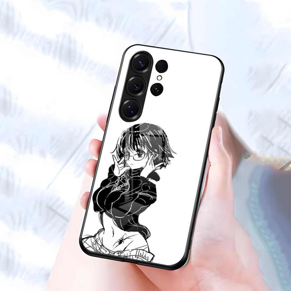 S-Shizuku M-Murasaki Phone Case For Samsung S26 S25 S24 FE S23 S22 S21 Plus S20 Ultra Note20Ultra Black Glass Cover