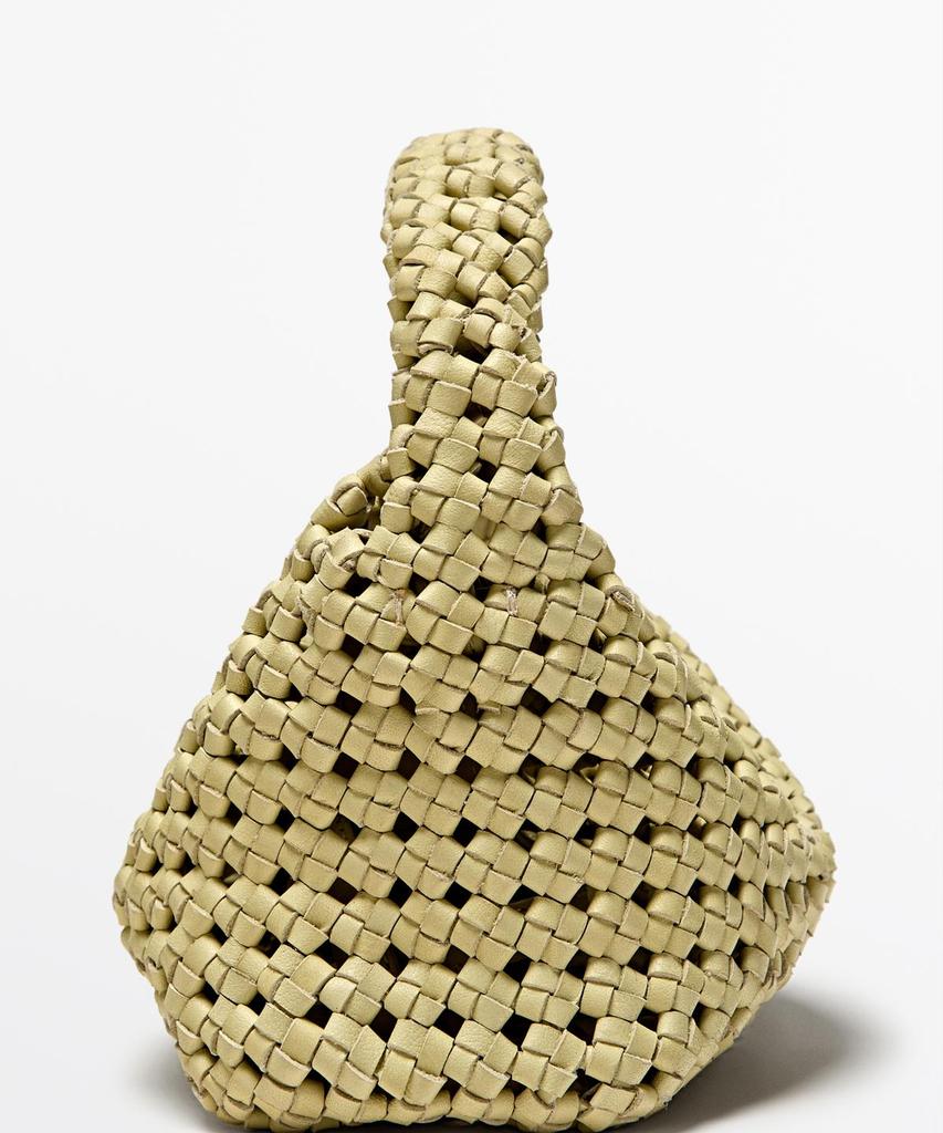 Massimo Dutti Mini Braided Leather Bag