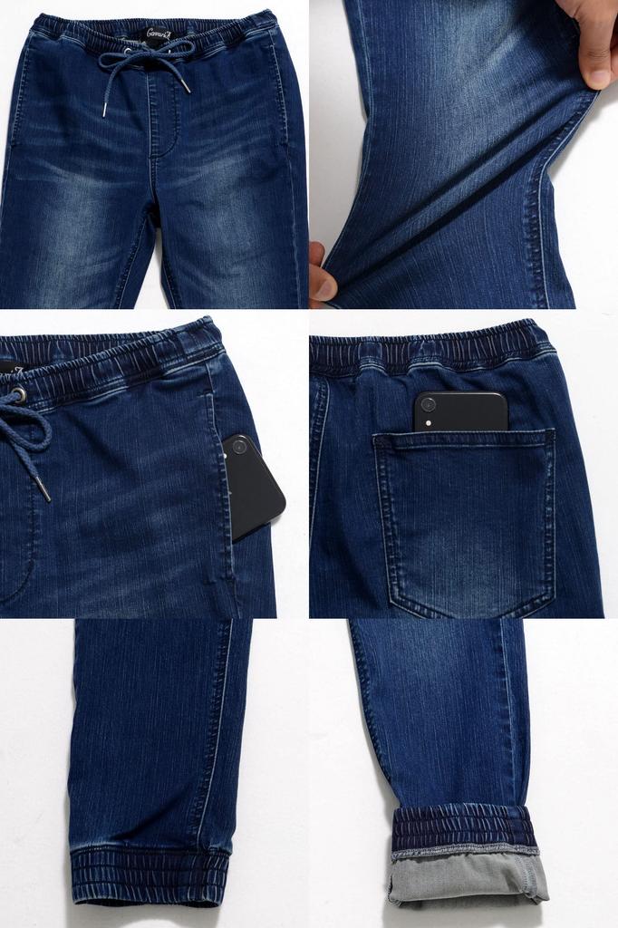 Cavalier Unisex Denim Jogger Skinny Slim Cool To the Size 48 BLEACH Men's Pants, Fit, Stretch, Touch, CATN22-17, (XL),