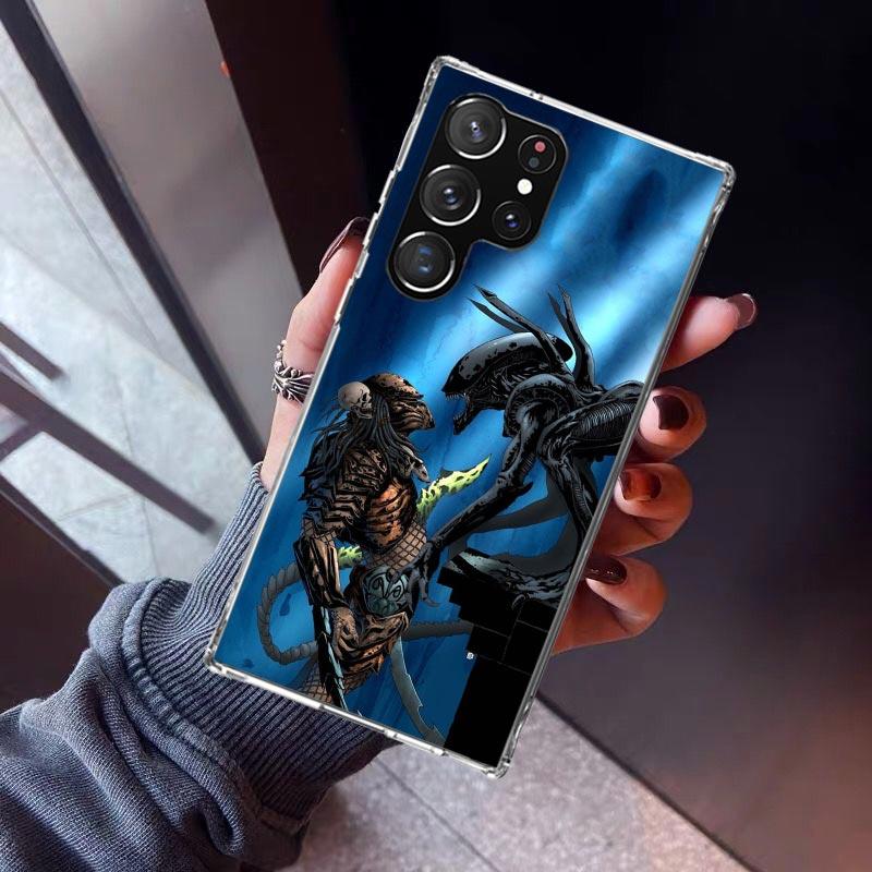 Alien Vs Predator Painted Phone Case For Samsung Galaxy S23 S24 S25 Edge S26 Ultra S22 + S21 Plus S20 FE Cover Silicone Print Sh