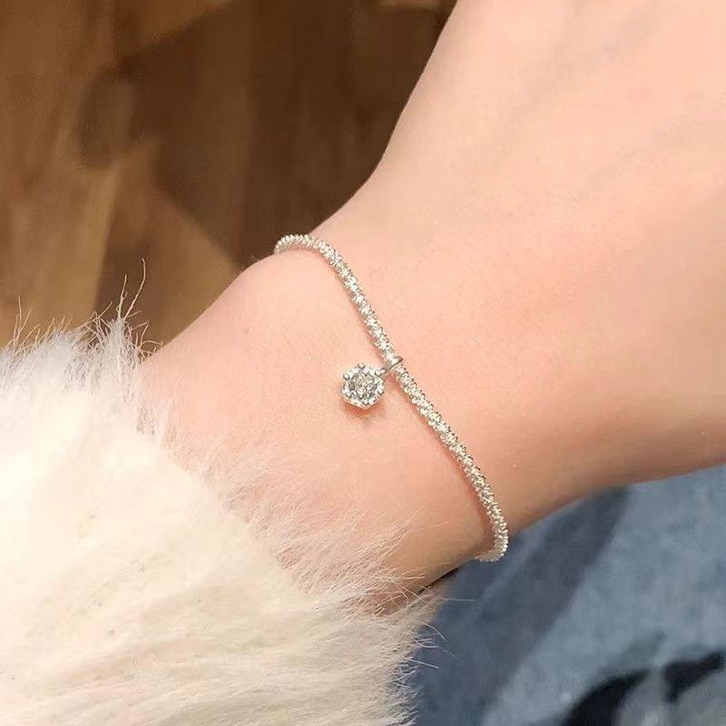 French Retro Single Zircon Pearl Bracelet for Women Simple Handmade Beaded New Elegant Luxury Jewelry Birthday Gifts for Female