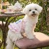 Korean Sweet Dog Princess Dress Lace Strap Dog Puff Skirt Pet Lace Dress  Outdoors Activities