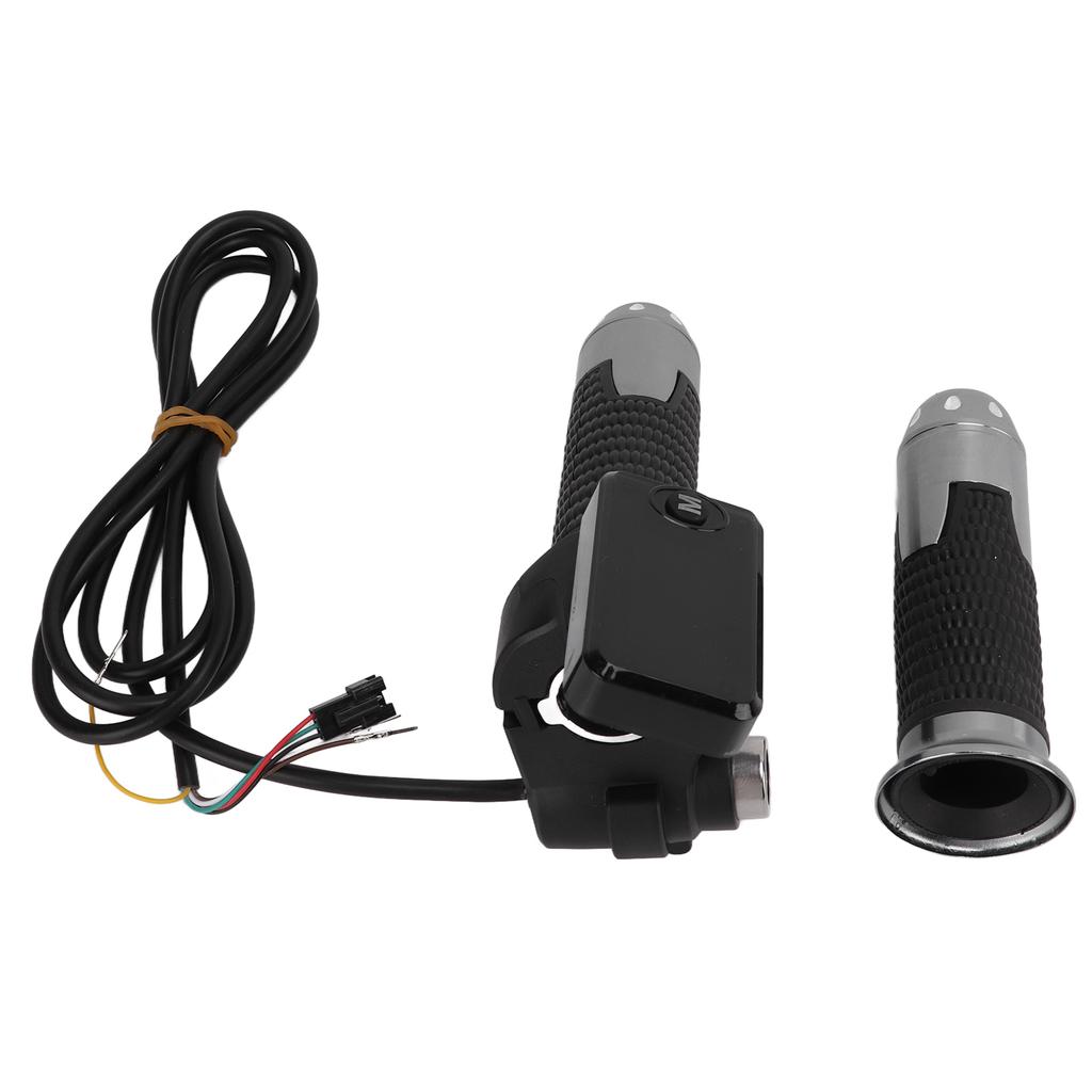 1 Pair Aluminum Throttle Grip LCD Screen Twist Throttle Accelerator Handle Grips with Cable and Key Knock for Electric