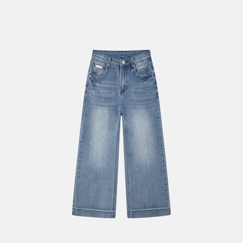 

2026 Spring Petite High-Waisted Cropped Grandma Jeans - Slimming, Versatile, Loose Fit Casual Denim Pants L [55-60 kg]