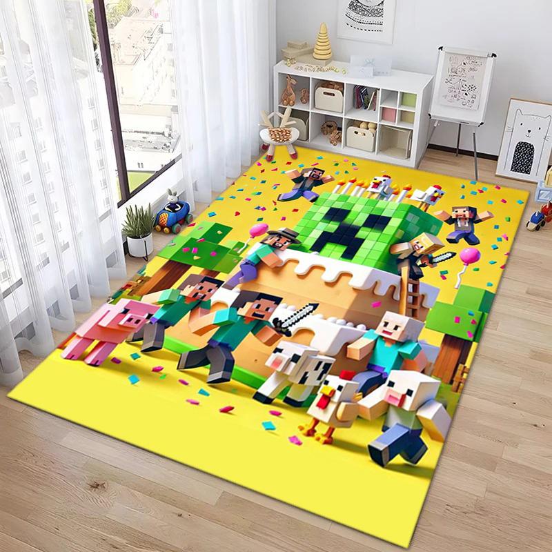 Classic Sandbox Xbox Game Minecraft Carpet Carpet Home Living Room Decoration Table and Chairs Anti Slip Door Mat Outdoor Picnic Mat Carpet A10