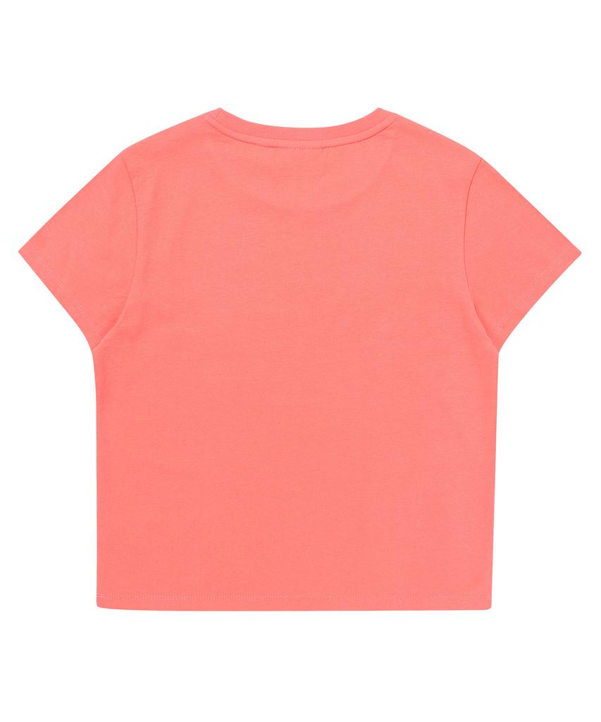 Syupeodeulai W Vintage Logo Crop T-Shirt Coral