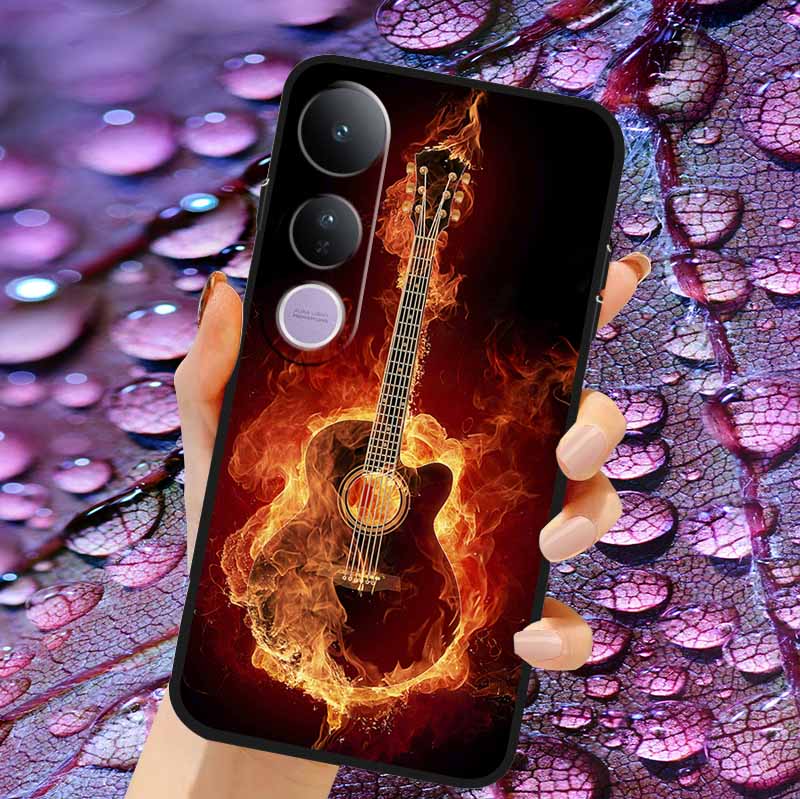 Case For Vivo V50 Lite Soft 3D Flower Relief Emboss Silicone Covers for Vivo V 50 Lite 4G 5G V50Lite Soft Capa Protective Casing