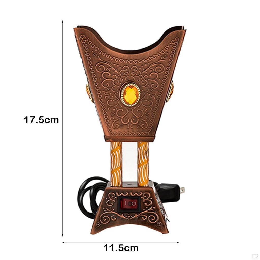 Electric Censer EU Adapter Iron Incense Holder for Meditation Office Bedroom Red Copper