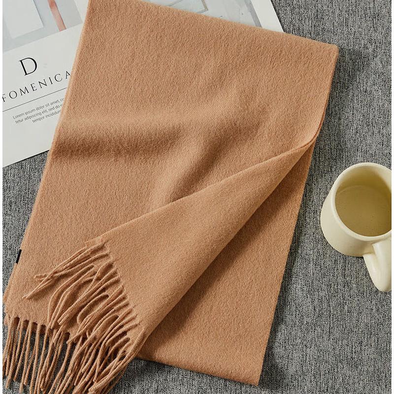 Hengyuanxiang Unisex Solid Color Wool Scarf